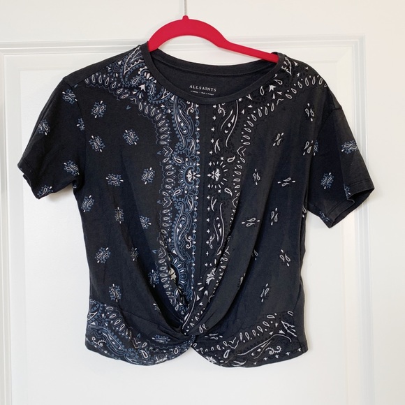 All Saints Tops - All Saints | Black Crop Tee